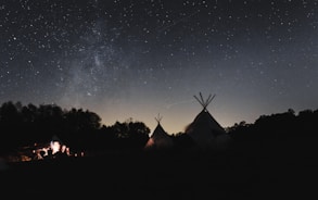 two tipi tents