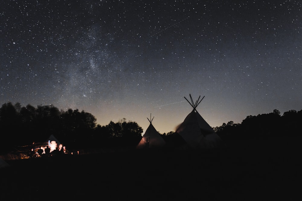 two tipi tents