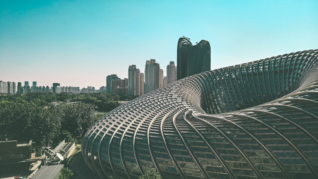 in distant gray architecture,