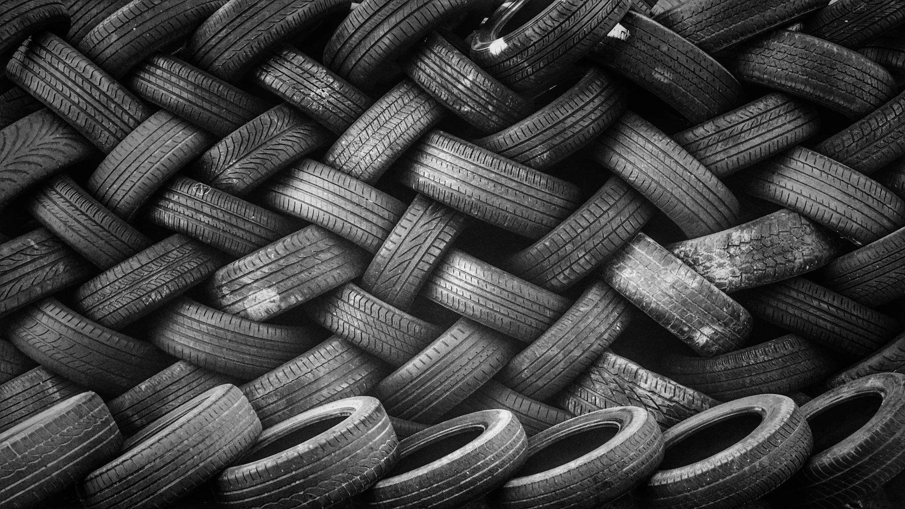Rows of stacked tires