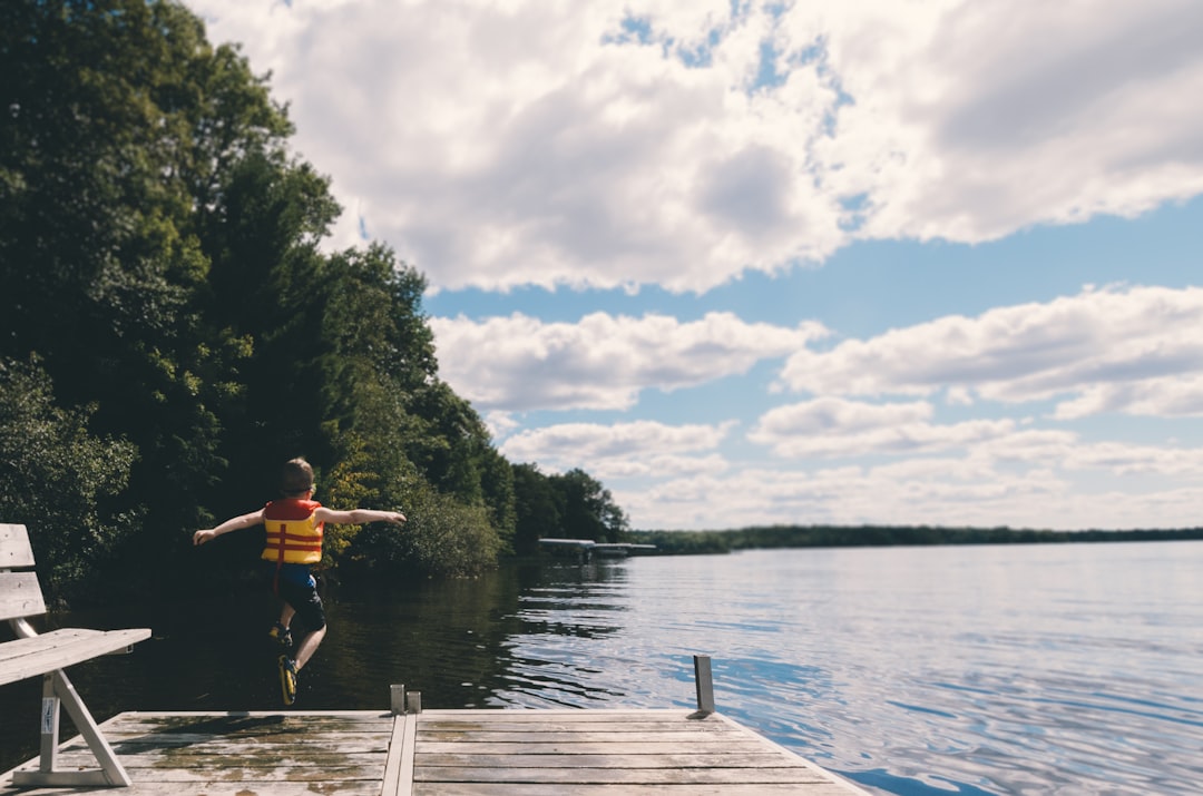 boy wearing life jacket