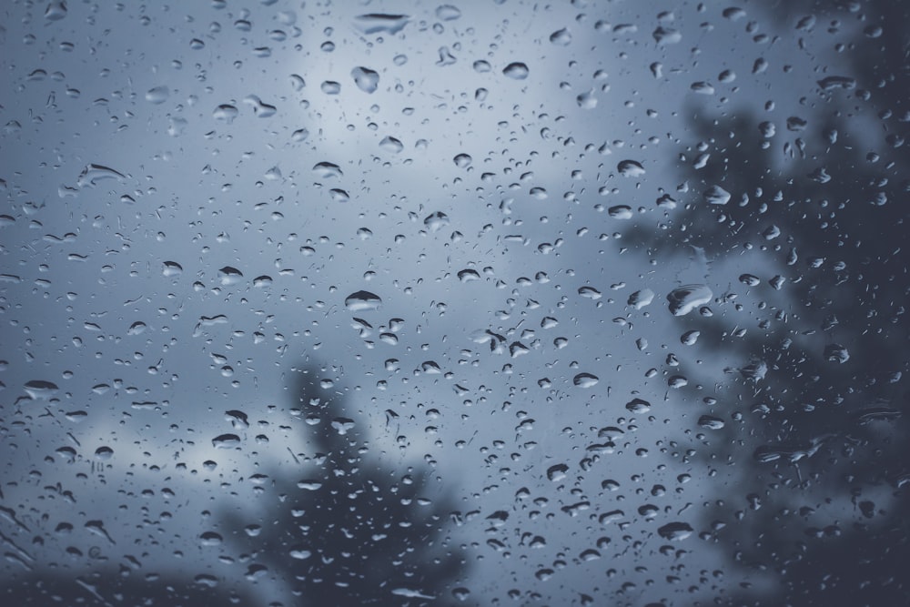 a window with rain drops on it