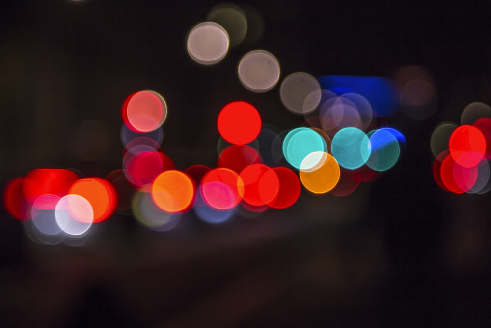 blue and white bokeh lights