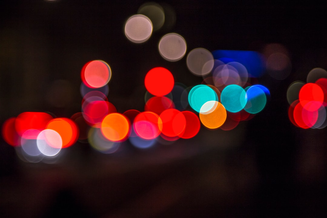 blue and white bokeh lights