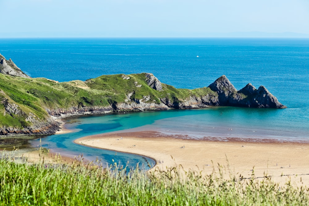 island surround by blue ocean water