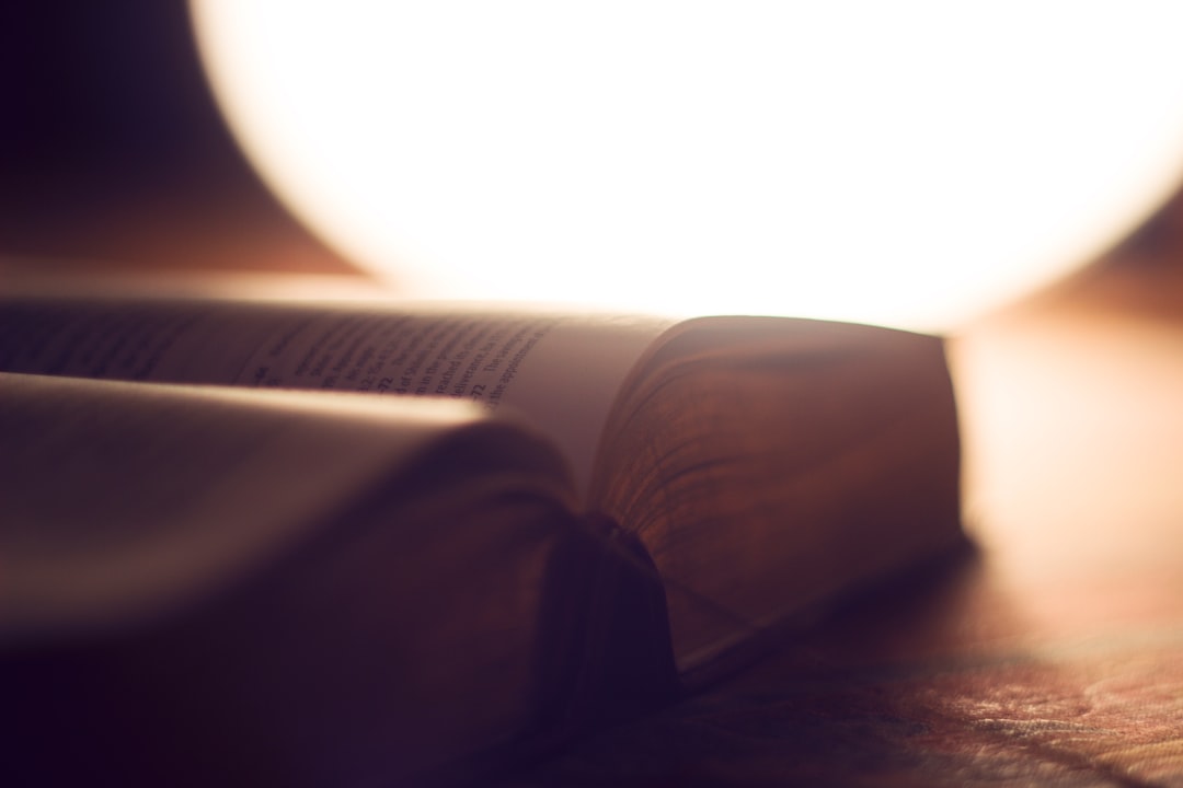 open book in shallow photography,