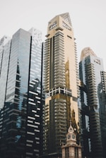 brown glass-panel building