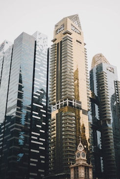 brown glass-panel building