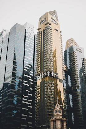 brown glass-panel building