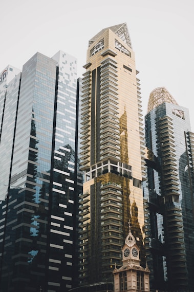 brown glass-panel building