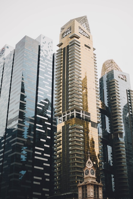 brown glass-panel building