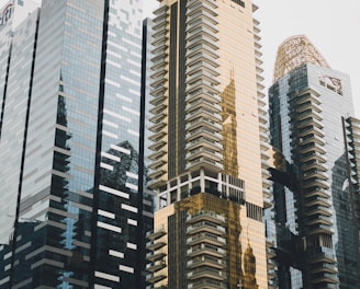 brown glass-panel building