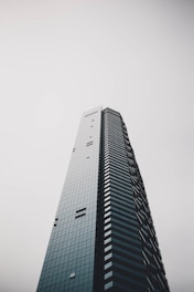 worms eye view photography of gray building