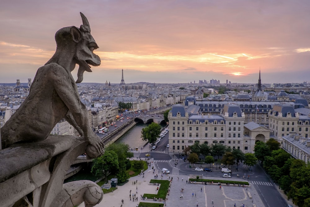 gargoyle over street