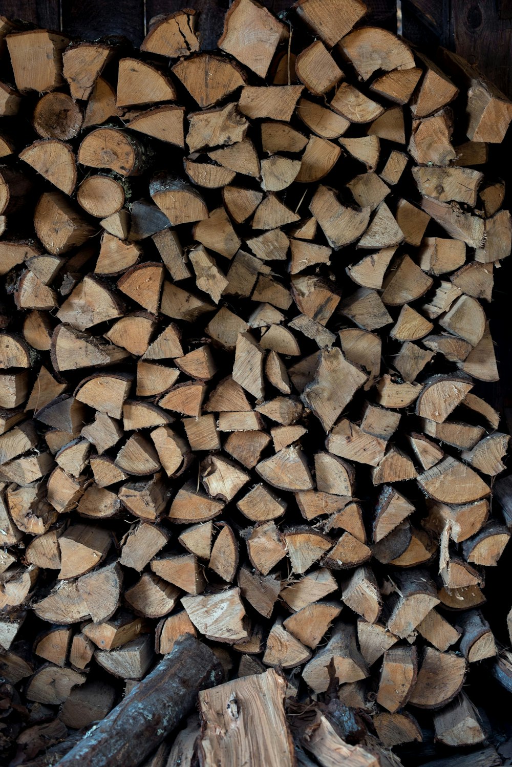 brown and black firewood lot