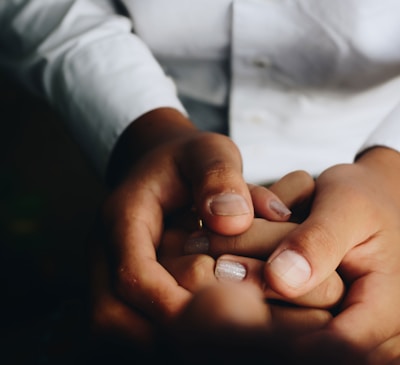 person holding hands