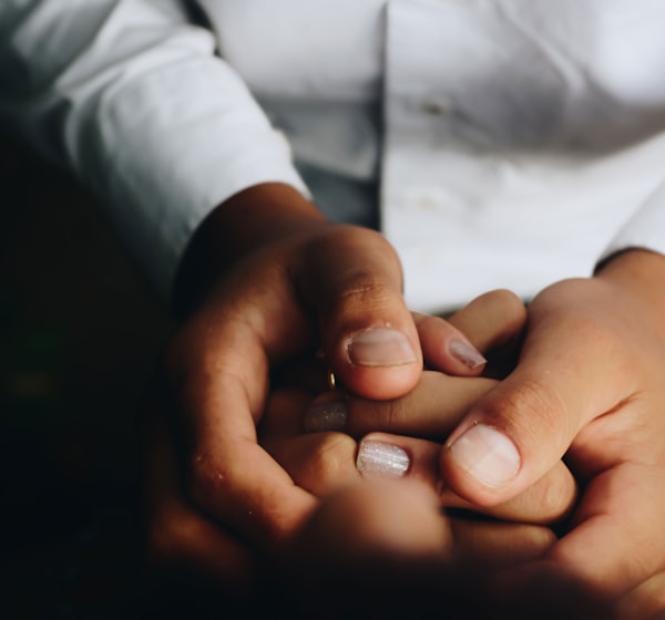 person holding hands