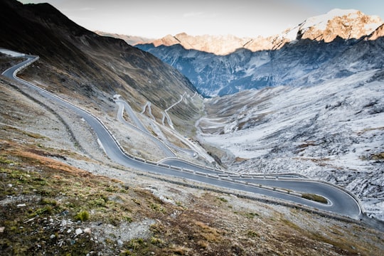 gray asphalt road on mountain in Stelvio Italy