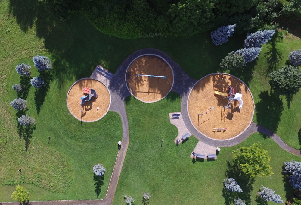 bird's eye view of playground