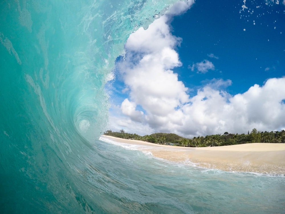 wave of water in beach