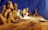 A detailed wooden sculpture featuring multiple figures seated around a long table, resembling a famous biblical scene. The intricate carvings capture expressions and details of each figure, and the craftsmanship highlights the wood grain and carving techniques.