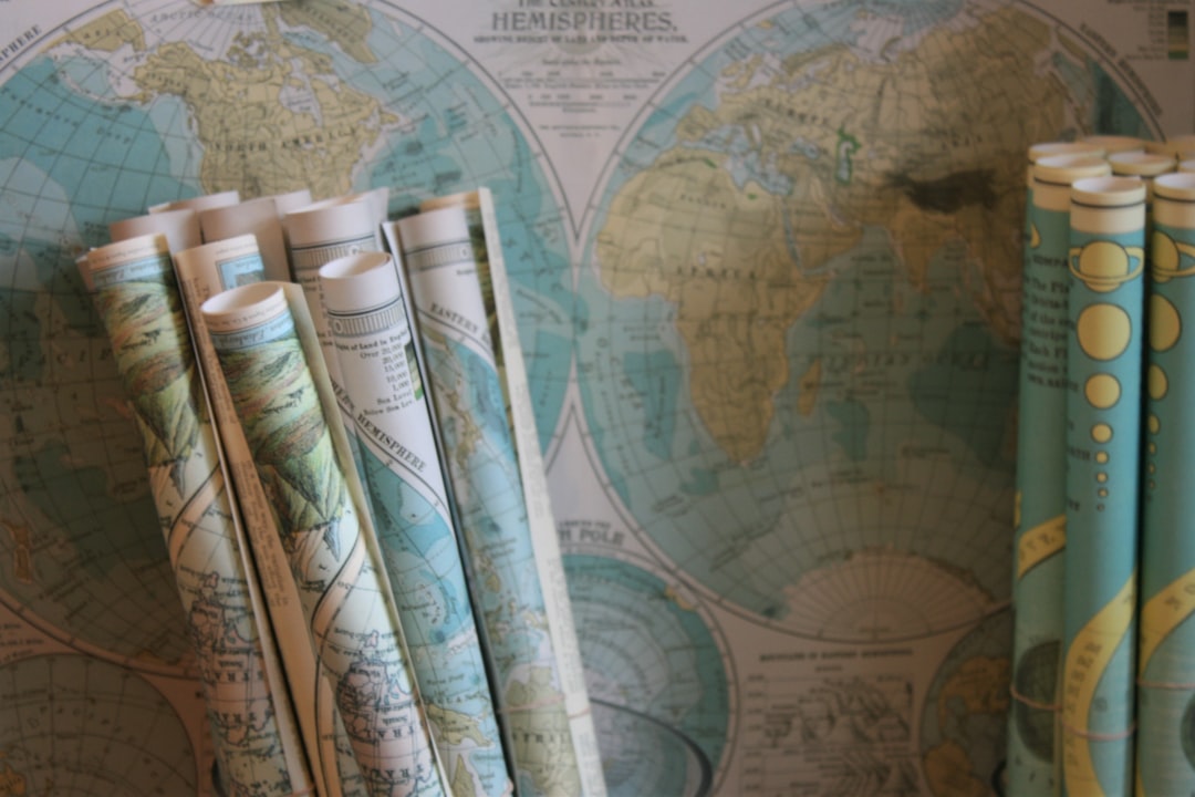 globe map scroll lot, Geography class