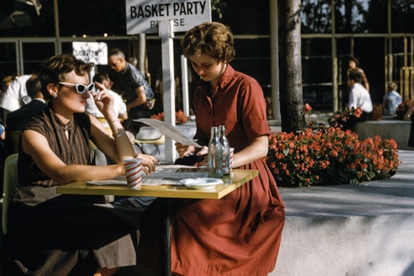 vintage cafe scene