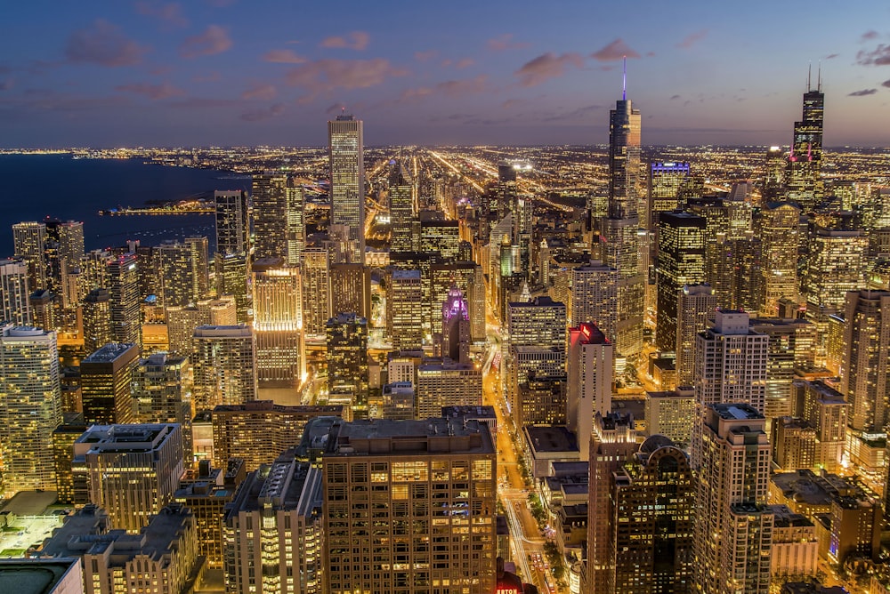 Chicago Skyline Night Pictures Download Free Images On