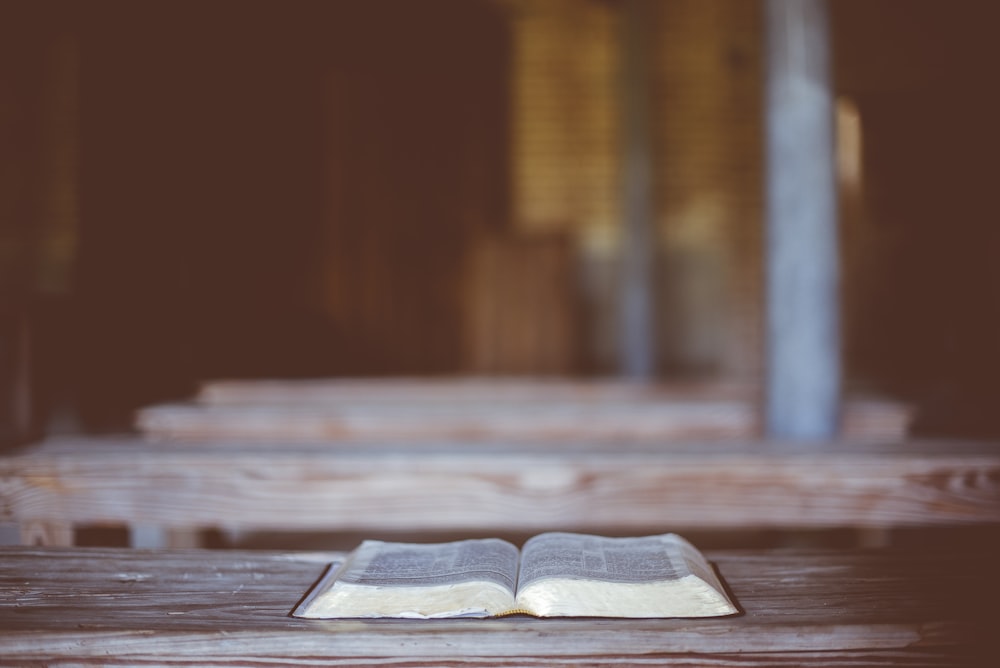 book page open on table