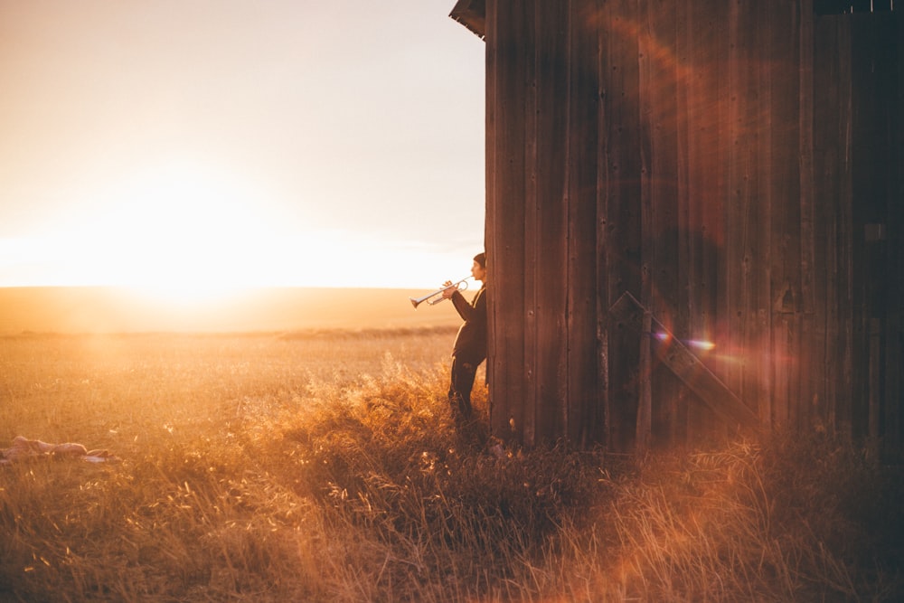 man playing trumpet