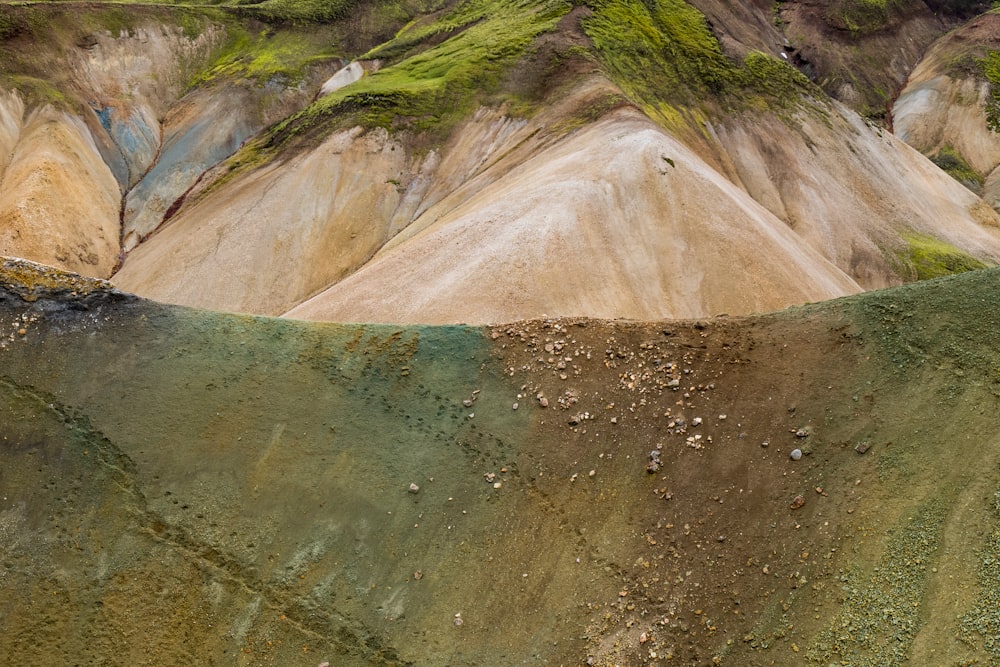 aerial photography of green and brown mountain