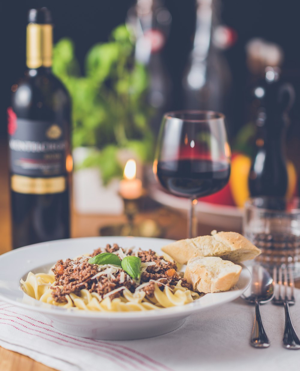 flat lay photography of pasta platter