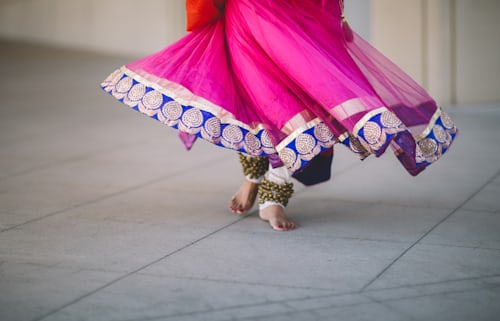 woman wearing pink dress