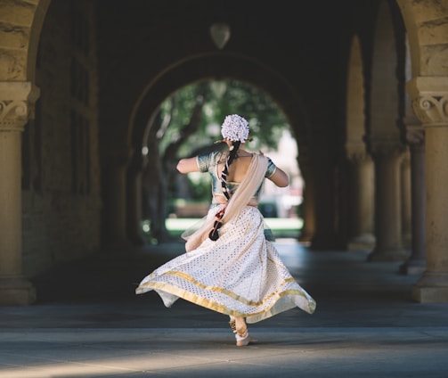 woman running on hallway