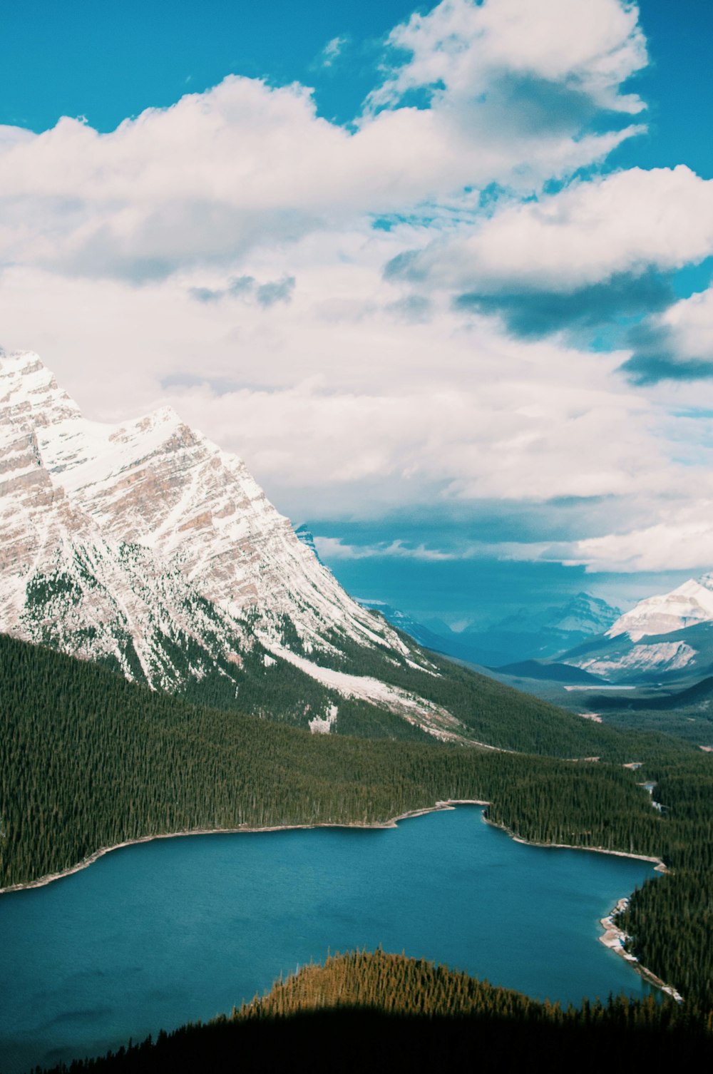 pond near snow capped mountain at daytime