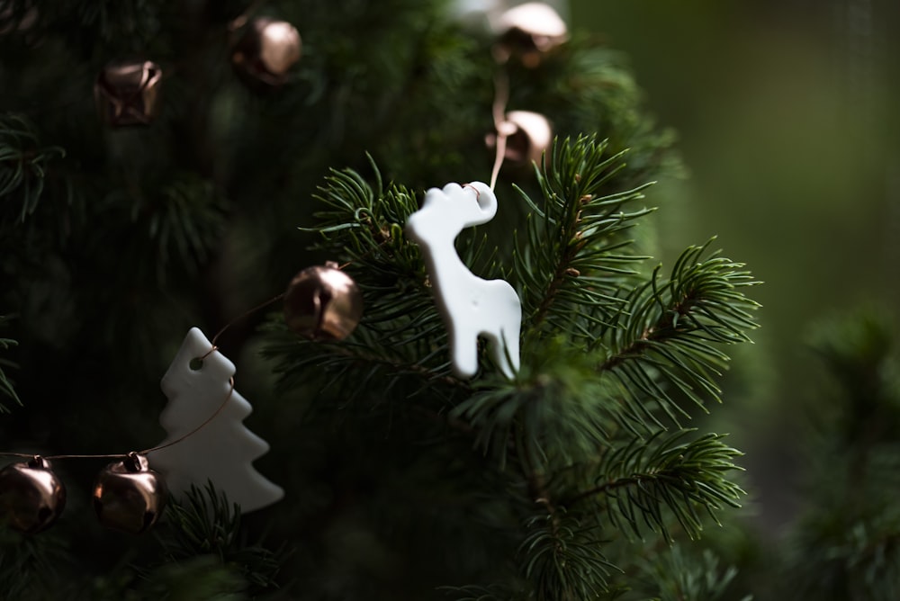 décoration de sapin de Noël cerf blanc