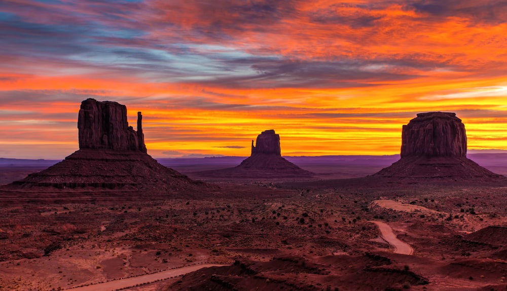 silhouette of hills at golden hour