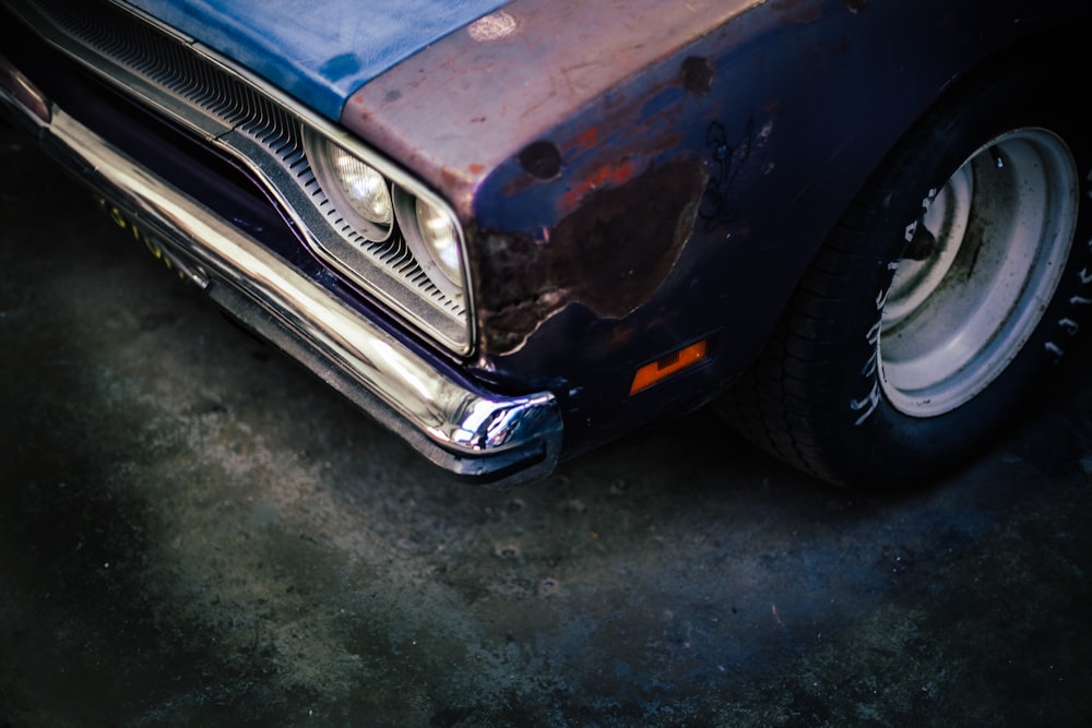 close shot of vehicle headlight