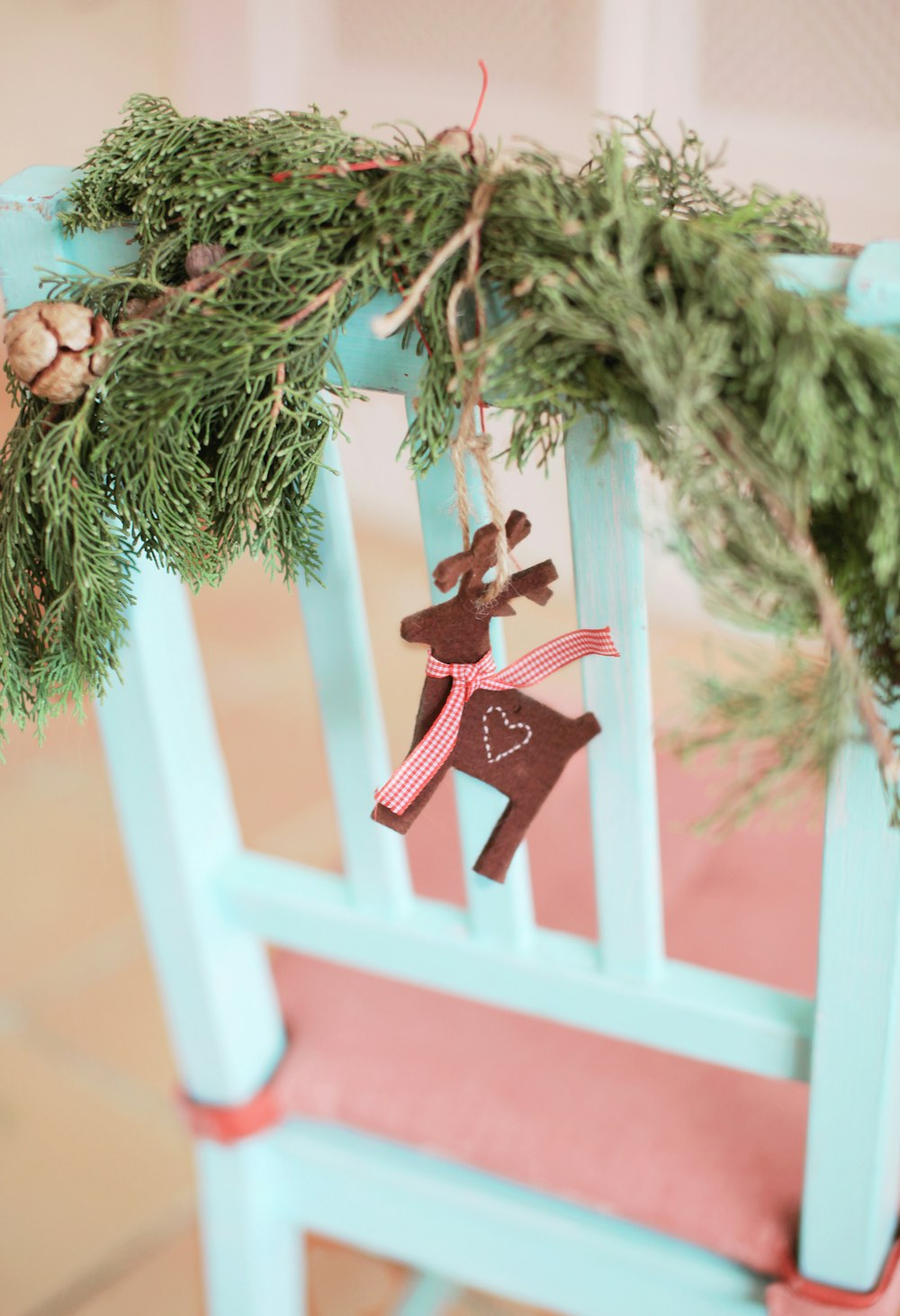 brown deer hanging decor on chair