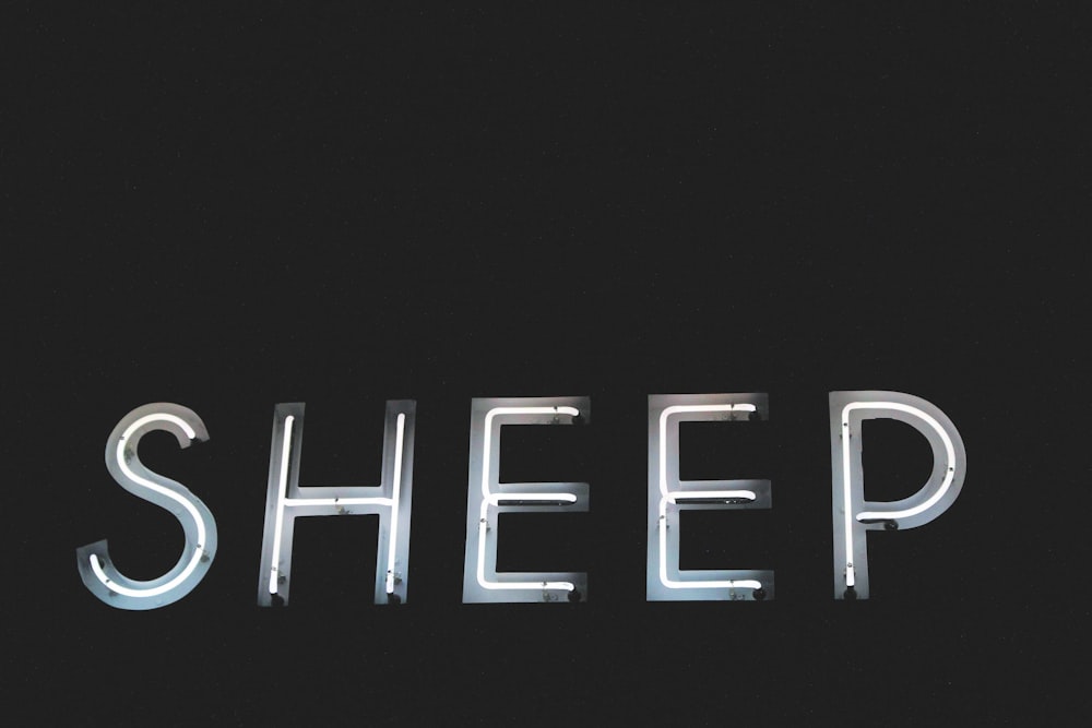 sheep neon light signage