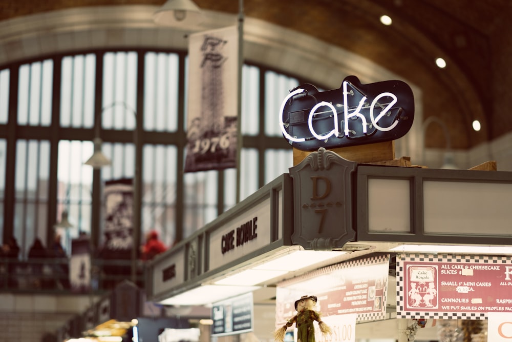 selective focus photography of cake store