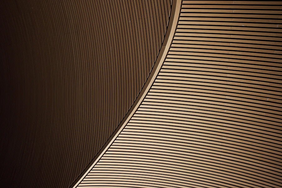 Close-up of a wall surface with linear detailing