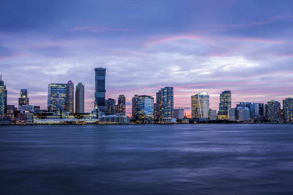 city buildings during sunset