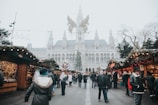 people walking on market