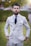man in white and black pinstripe suit jacket