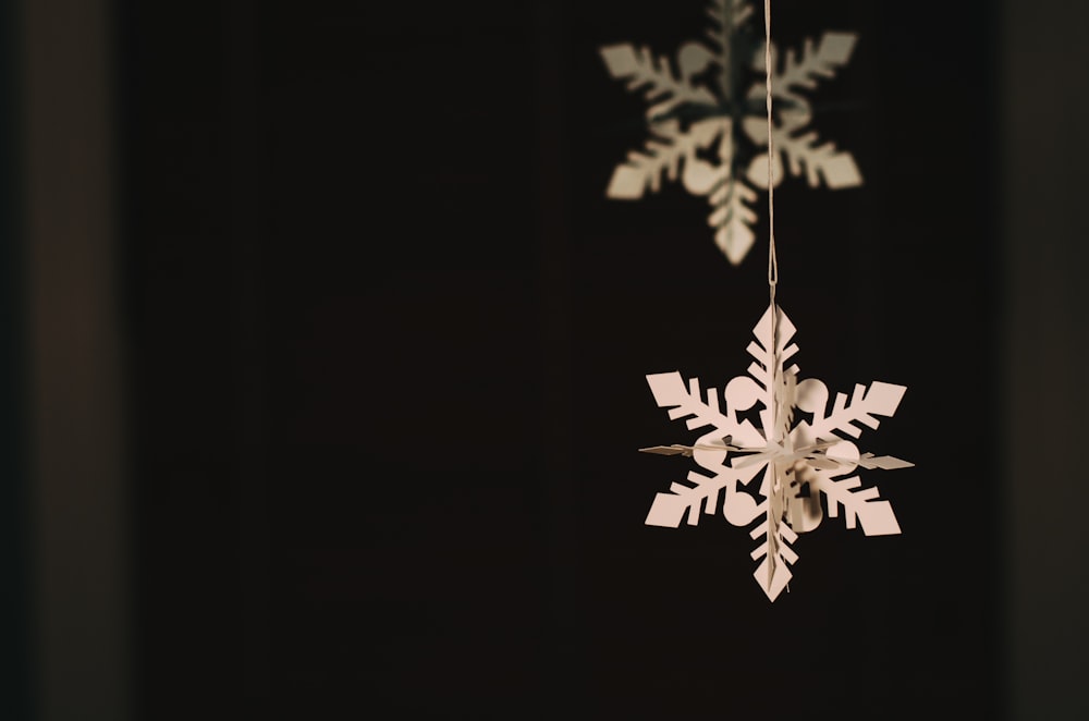 hanging snowflakes paper decor