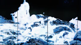 Abstract golden waves flowing over a high-contrast black background.