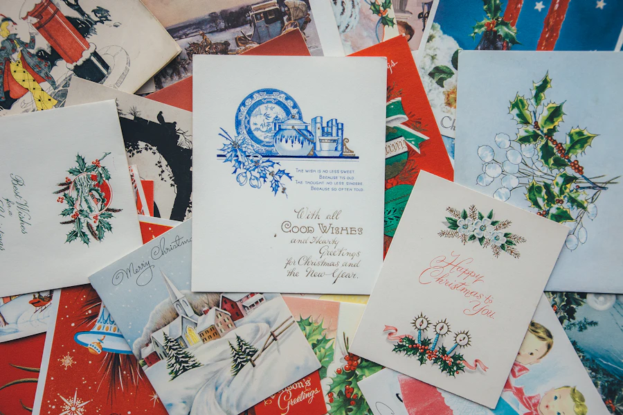 A pile of illustrated greeting cards — placeholder for Paper Goods