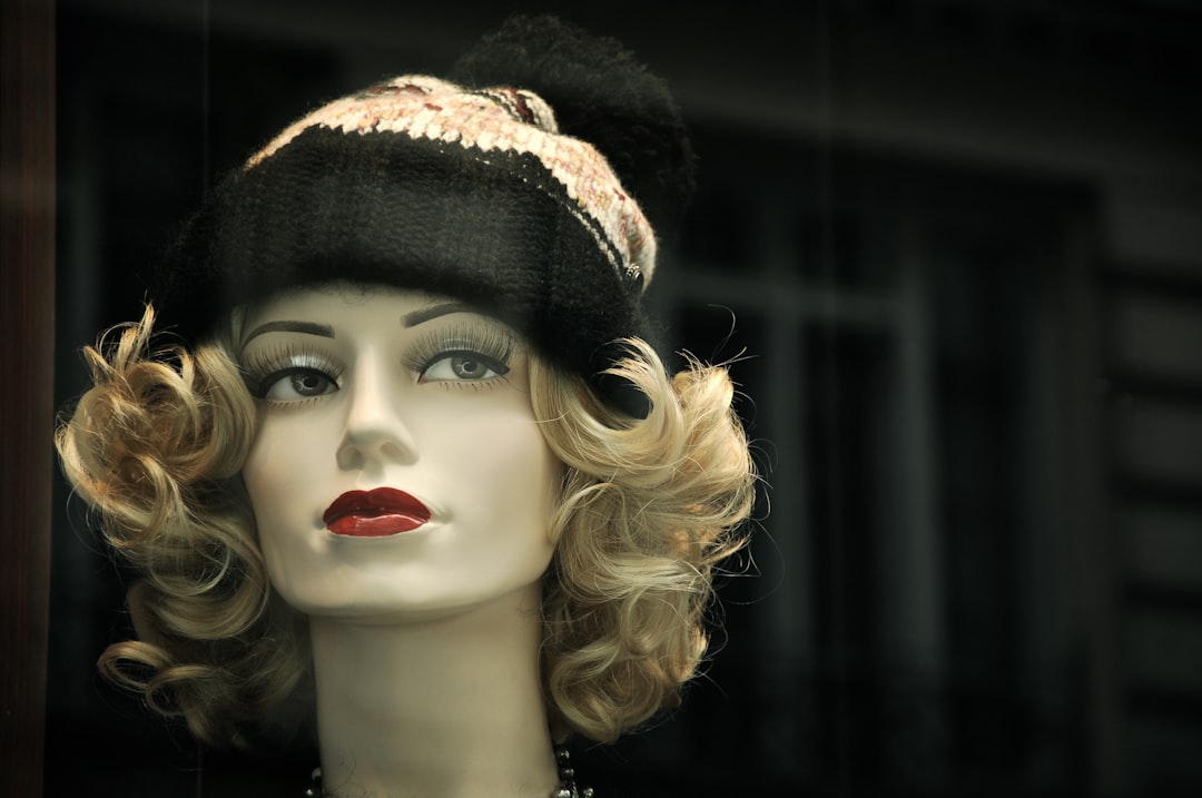 bobble hat on mannequin's head