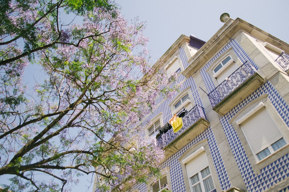 fotografia de baixo ângulo de edifício de concreto cinza e branco durante o dia